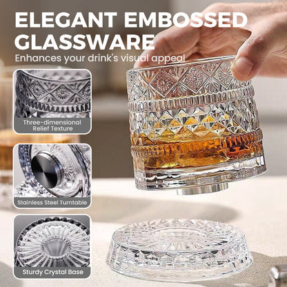 🎁🔥Luxury 360° Spinning Crystal Glass
