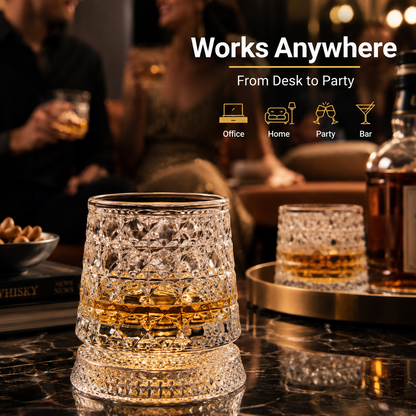 🎁🔥Luxury 360° Spinning Crystal Glass