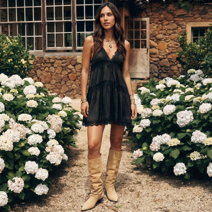 🔥New summer trend | Womens Boho Lace Mini Slip Dress