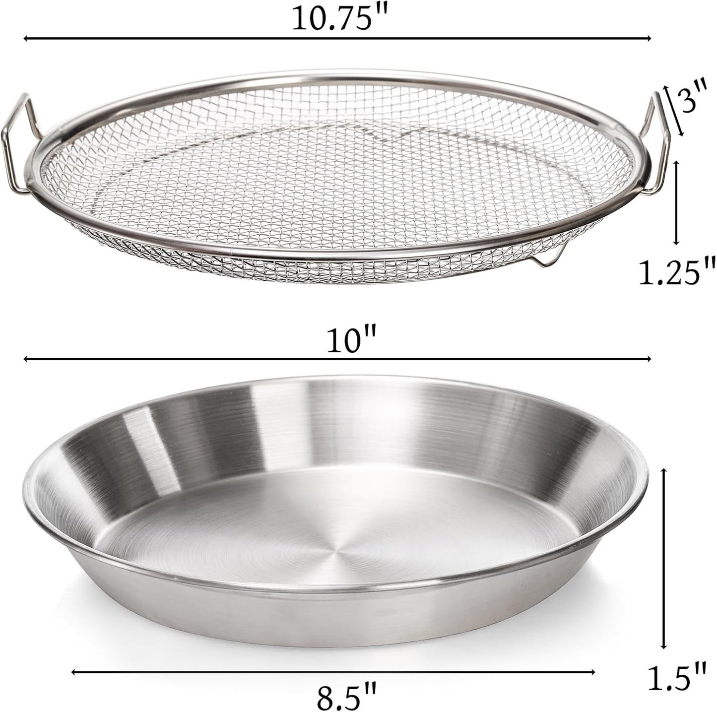 Stainless Steel Heavy-Duty Frying & Oil-Draining Rack with Tray