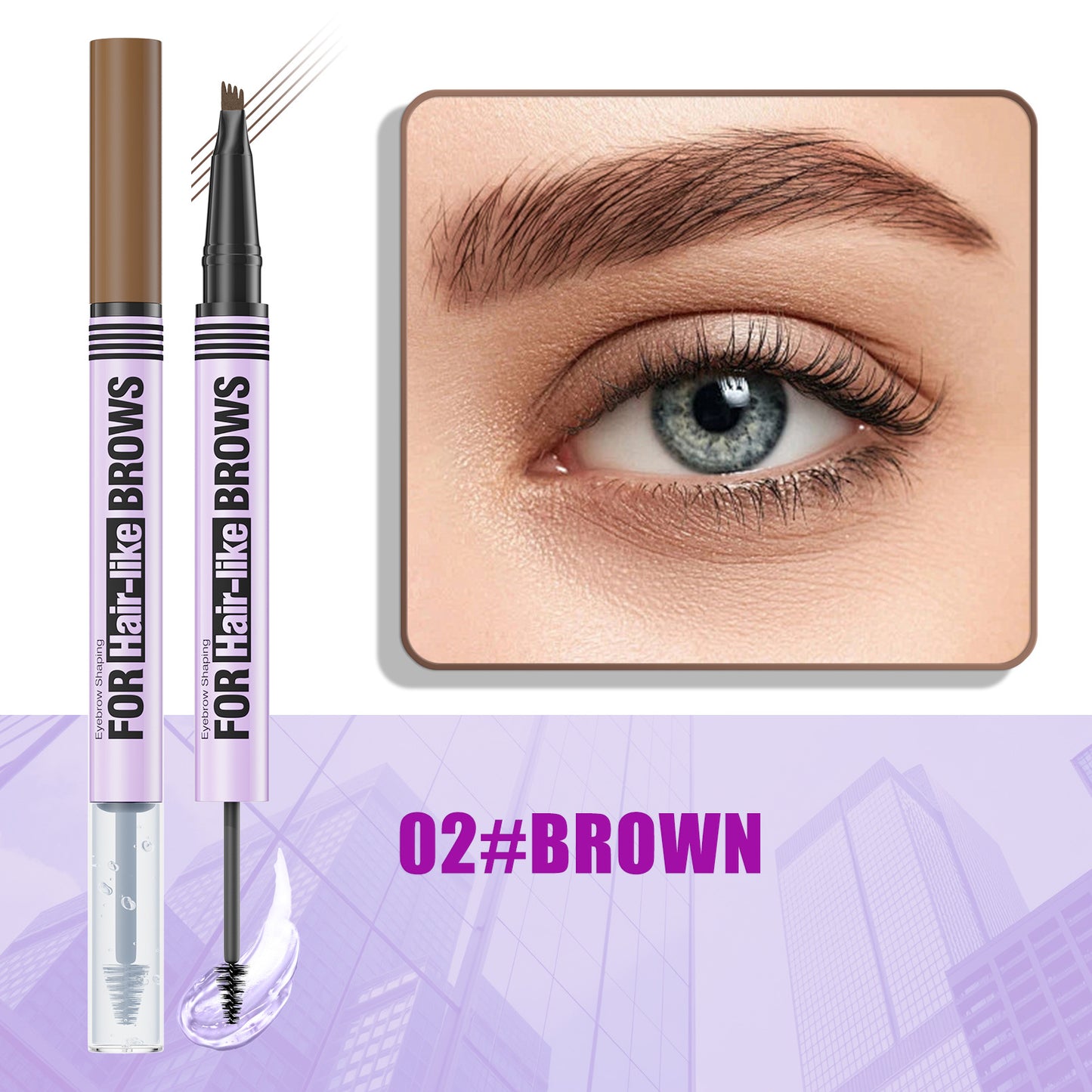 🔥 Hot Sale | Waterproof 2-in-1 Micro-Fork Eyebrow Pen & Setting Gel