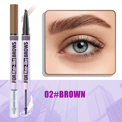 🔥 Hot Sale | Waterproof 2-in-1 Micro-Fork Eyebrow Pen & Setting Gel