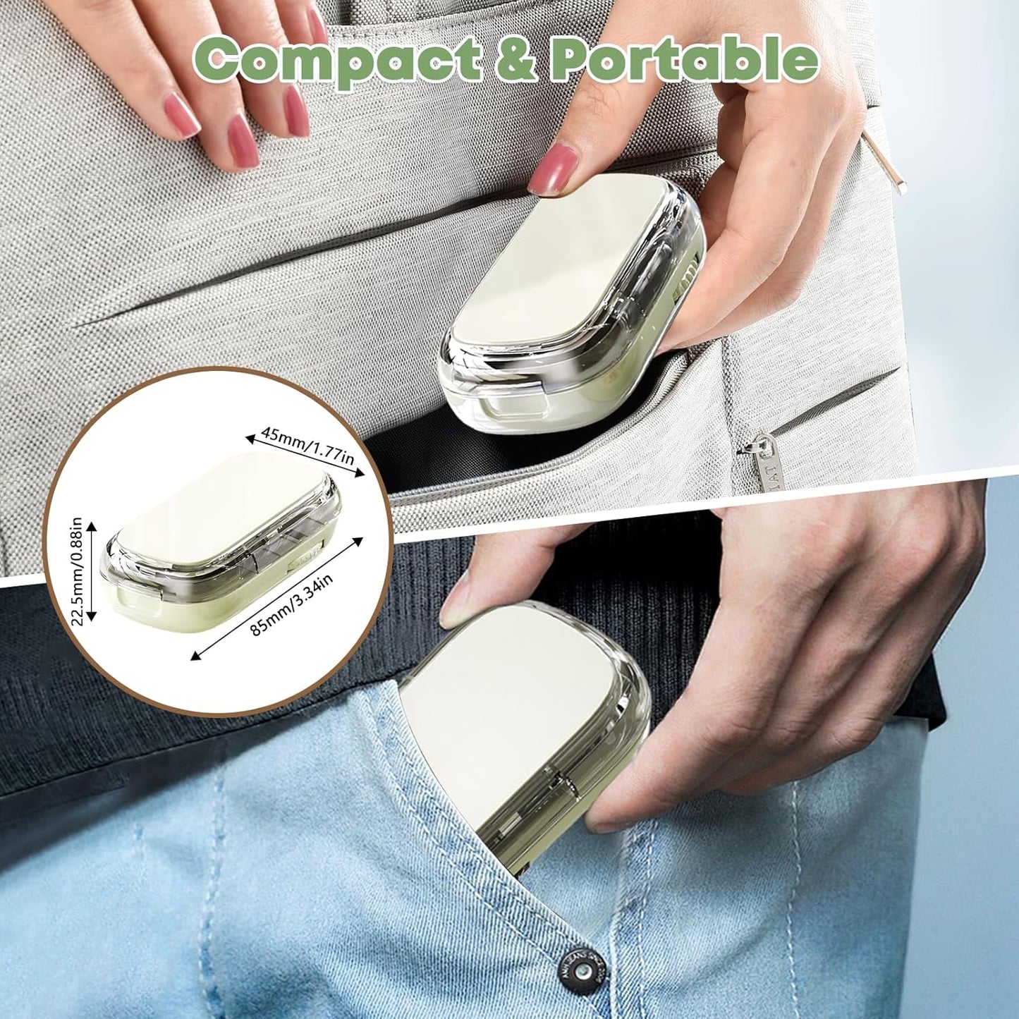 Upgrade-Designed Compact Pill Splitter Box-3-in-1 Medicine Cutter