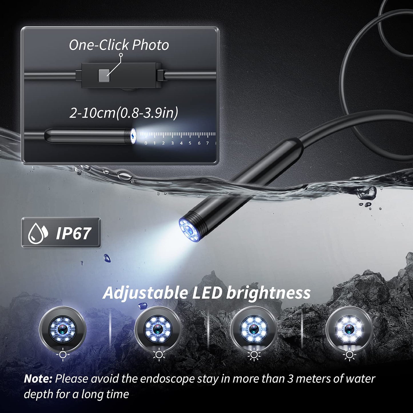16.4ft HD Endoscope Camera for iPhone & Android