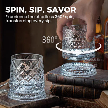🎁🔥Luxury 360° Spinning Crystal Glass