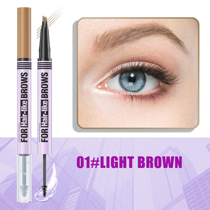 🔥 Hot Sale | Waterproof 2-in-1 Micro-Fork Eyebrow Pen & Setting Gel