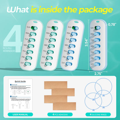 💥New Arrival | 4 Pack Pill Reminder, Lanyad or Sticker Pill Tracker