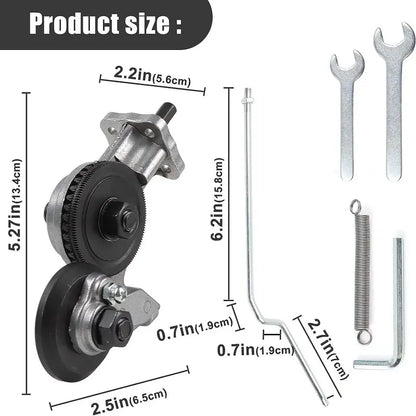 Portable electric drill accessory for cutting thin metal sheets