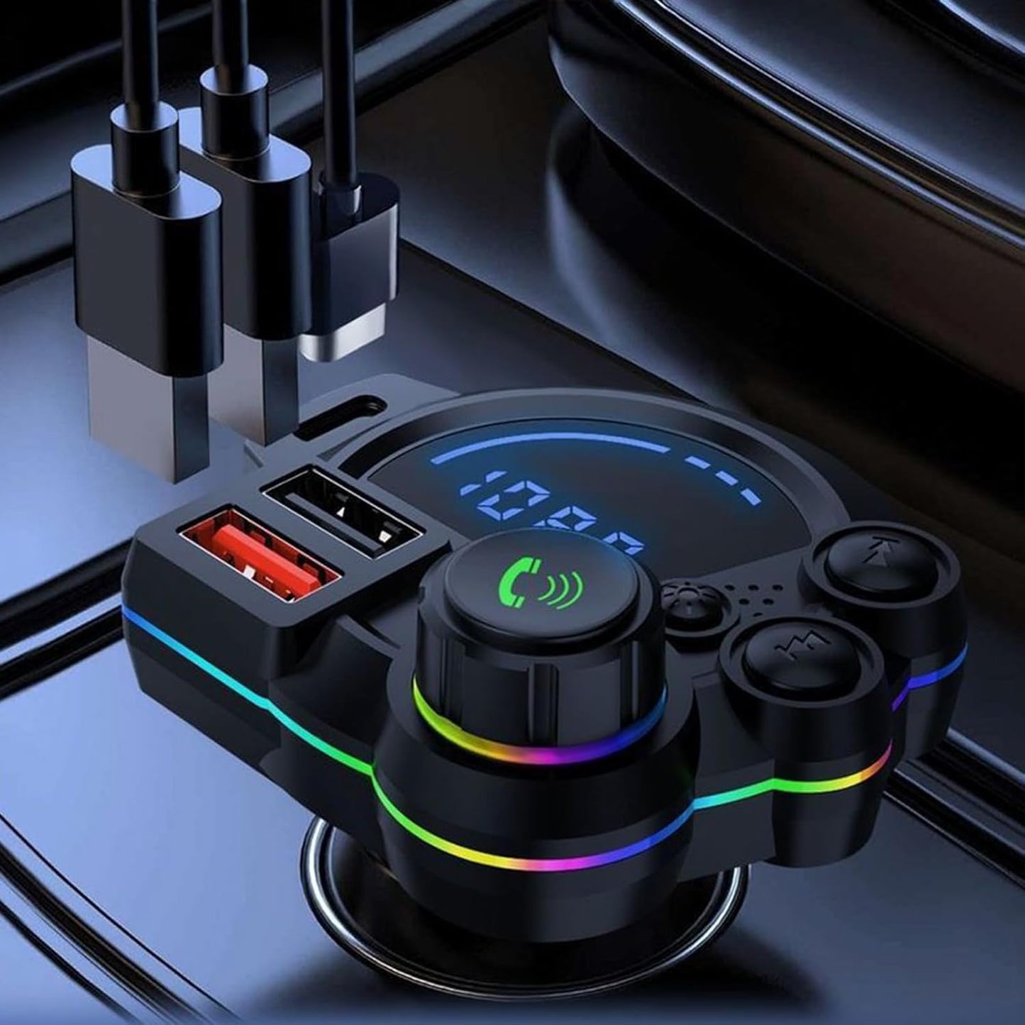 🚗⚡ DriveSync™ Bluetooth FM Transmitter | PD20W Fast Charging • Crystal-Clear Calls • Wireless Music