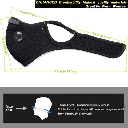 😷🚴‍♂️AirGuard Pro™ Carbon Filter Dust Mask | Breathable • Reusable • Adjustable Protection