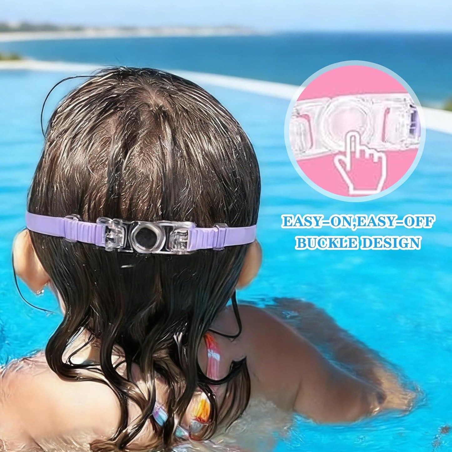 2 Pack Kids Swim Goggles for 3-15 UV Protection