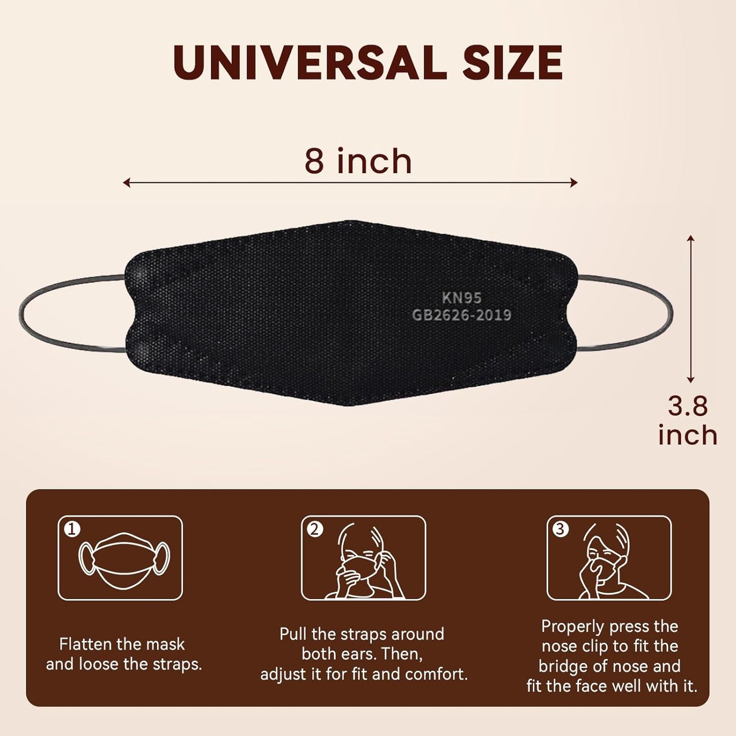 200pcs KN95 Face Masks Disposable 5-Layer Protection