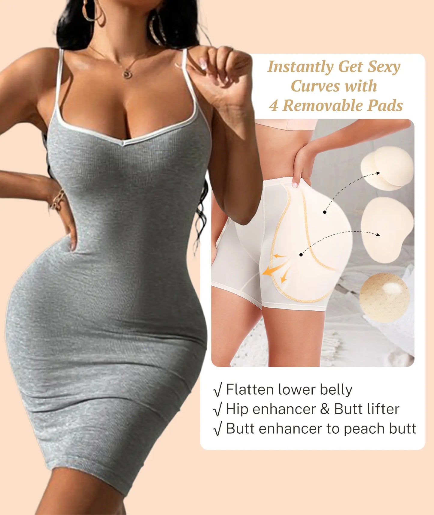 Women Hip Padded Shapewear Booty Lifter Control Panty