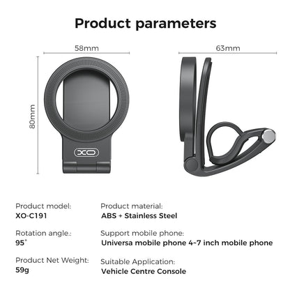 Magnetic Car Phone Mount, Hands Free Cell Phone Holder Clip