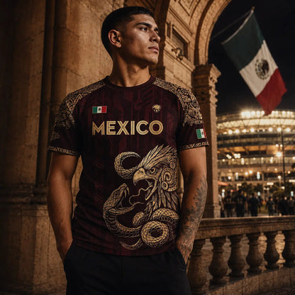 🦅 2026 Mexico Burgundy Sports T-Shirt