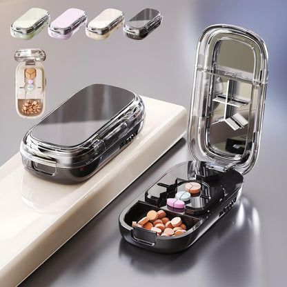 Upgrade-Designed Compact Pill Splitter Box-3-in-1 Medicine Cutter