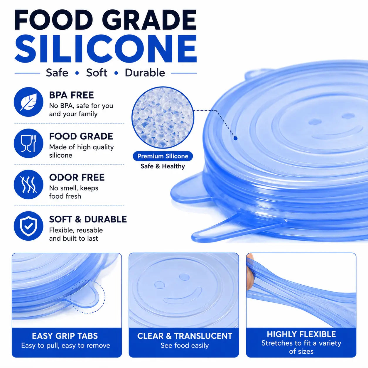 🥗✨Reusable Silicone Stretch Lids