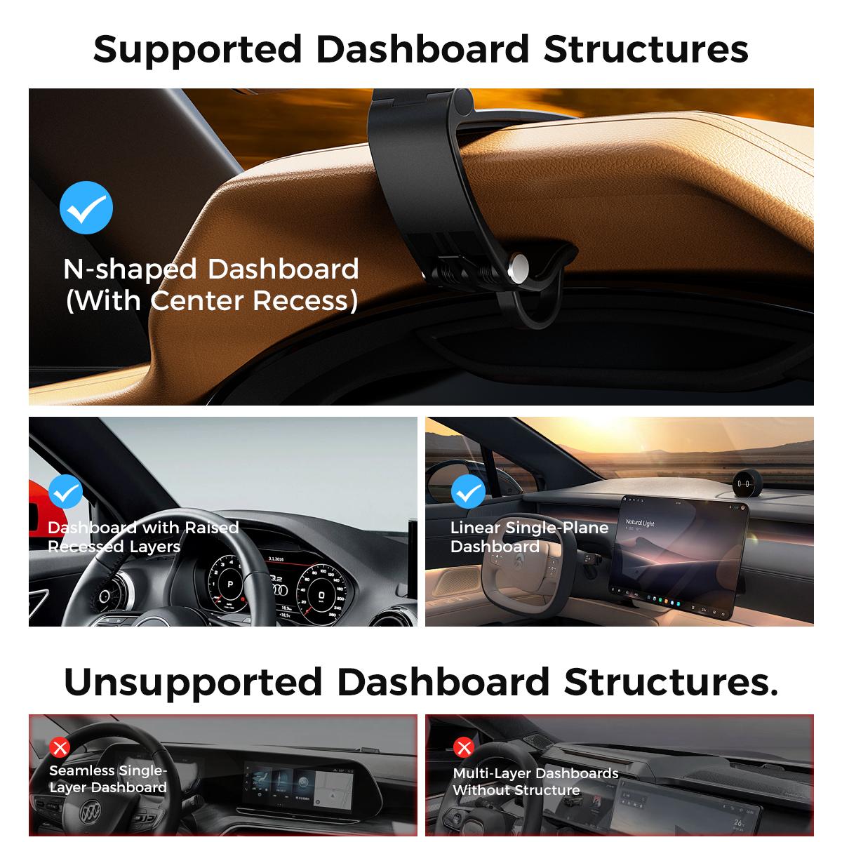 Magnetic Car Phone Mount, Hands Free Cell Phone Holder Clip