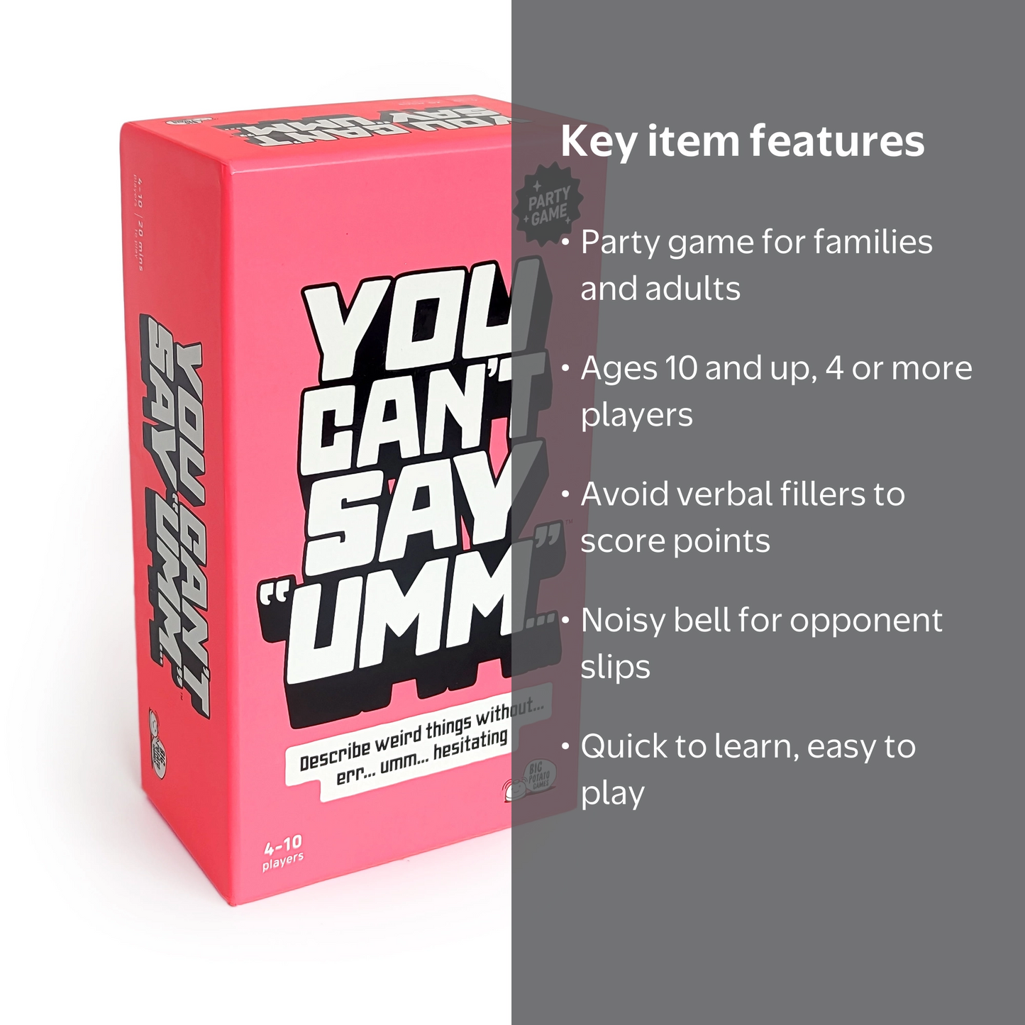 You Can’t Say Umm: A Party Game for Family and Adults, Board Game for Teenagers, Family Word Game