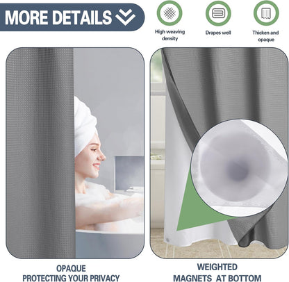 No Hook Shower Curtain with Snap in Liner