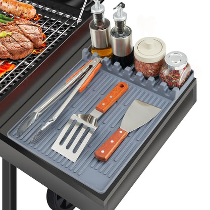 TYIIPLUS™ Silicone Grill Side Shelf Mat – Heat Resistant BBQ Tool Organizer