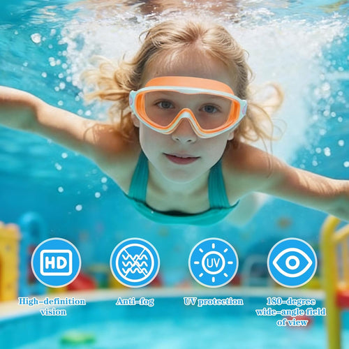 2 Pack Kids Swim Goggles for 3-15 UV Protection