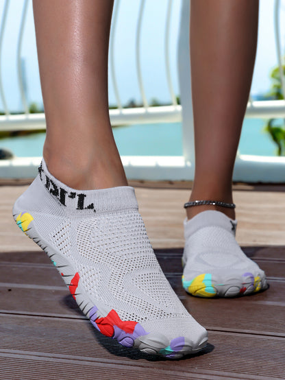 Women's Wide-Fit Breathable Water Shoes with Polyester Upper and EVA Sole