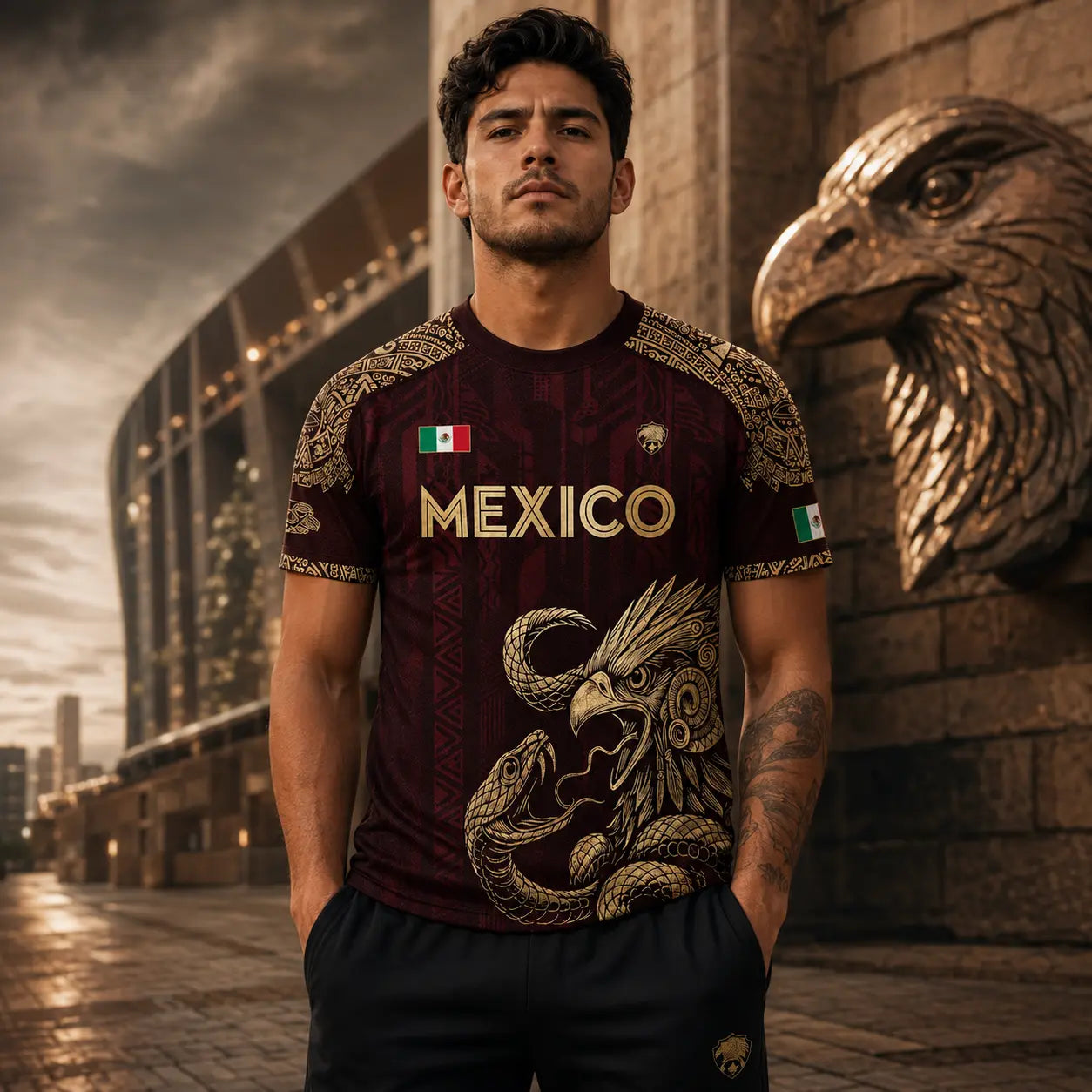 🦅 2026 Mexico Burgundy Sports T-Shirt