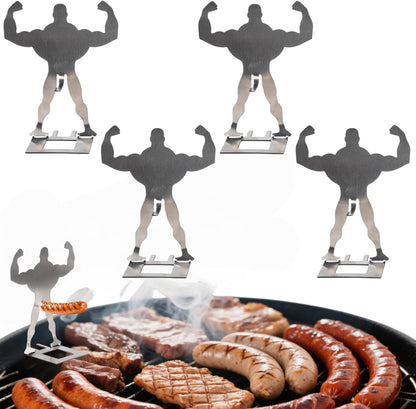 4-Piece Fun BBQ Grill Set with Muscular Man Hot Dog Stand