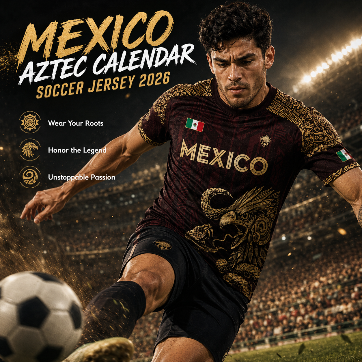 🦅 2026 Mexico Burgundy Sports T-Shirt