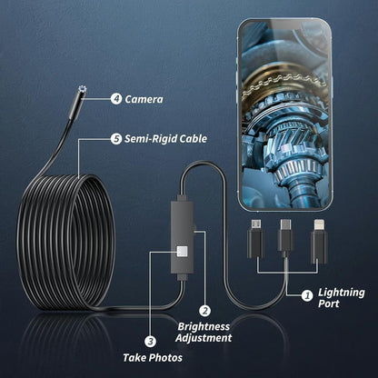 16.4ft HD Endoscope Camera for iPhone & Android