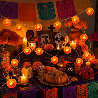 🎃Holiday Trend🌼 Marigold Flower String Lights