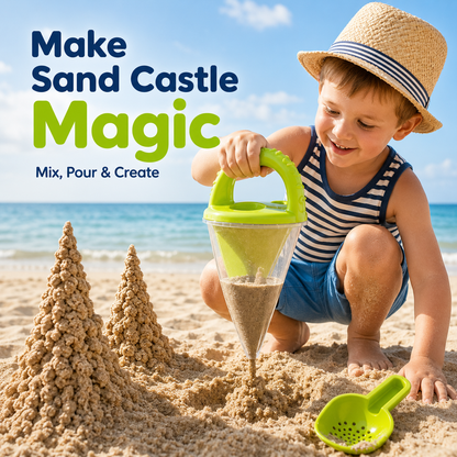 Kids Sand & Water Funnel Toy – Drip Castle Maker with Sifter Scoop