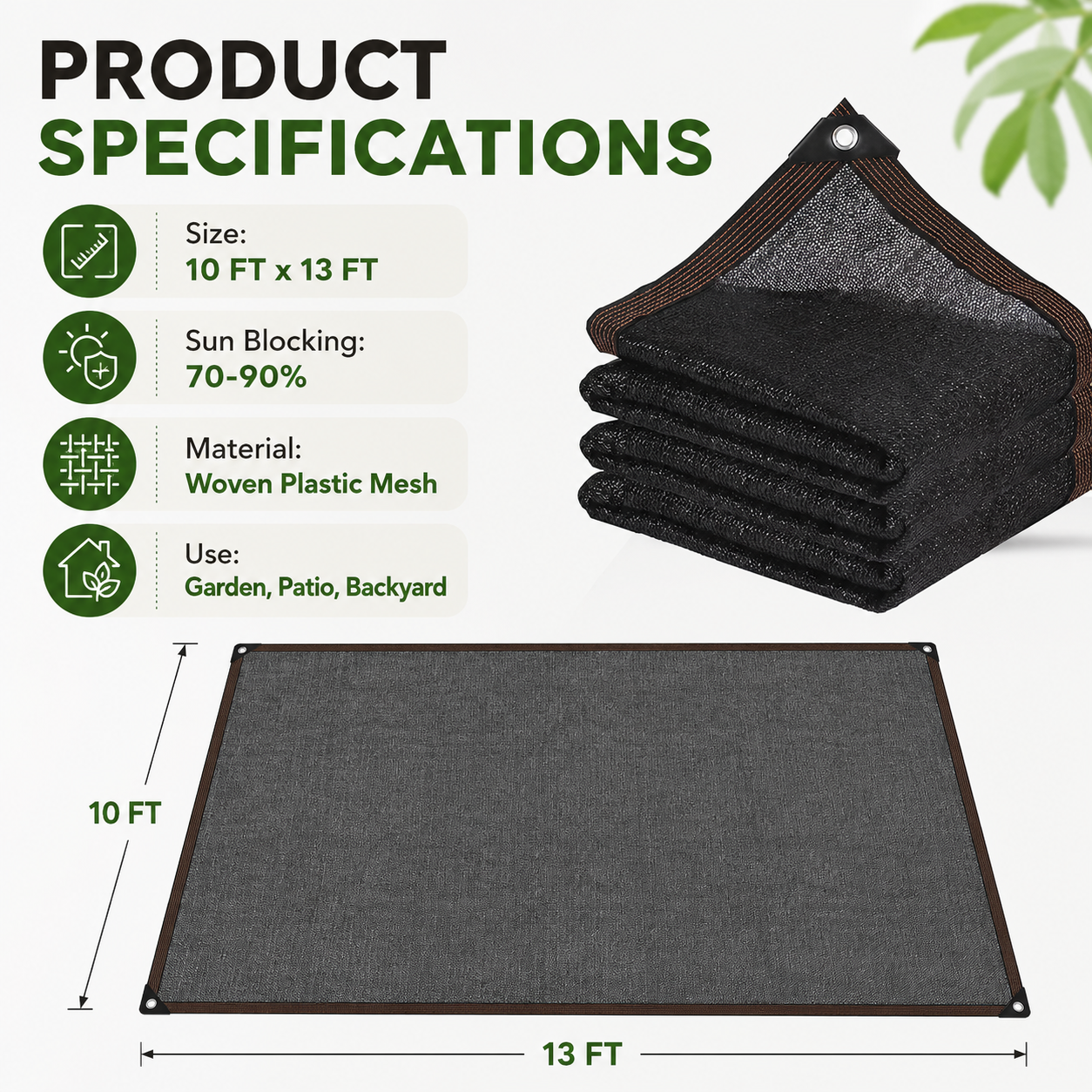 ☀️ Stay Cool Anywhere – 10x13 FT Sun Shade Net 🌿