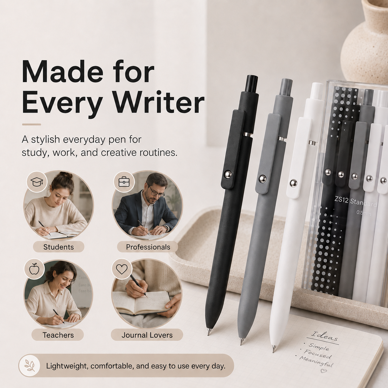 ✍️Minimalist Retractable Gel Pens Set