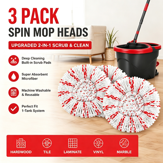 🔥 Hot Sale | 3 Pack Spin Mop Heads Replacements