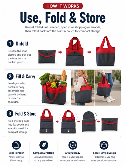 Eco-Friendly Foldable Large Capacity Shopping Bag