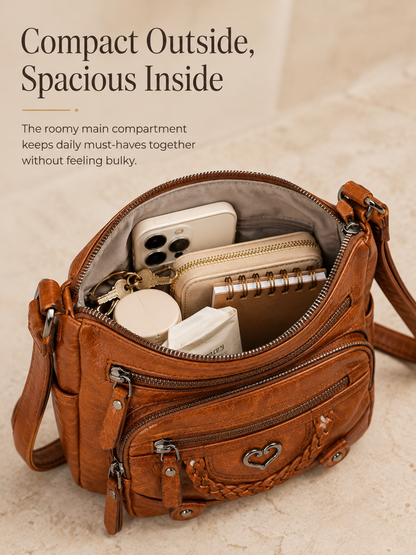 📢📢50% OFF !! ⏰Women's Soft PU Leather Multi-Pocket Crossbody Bag