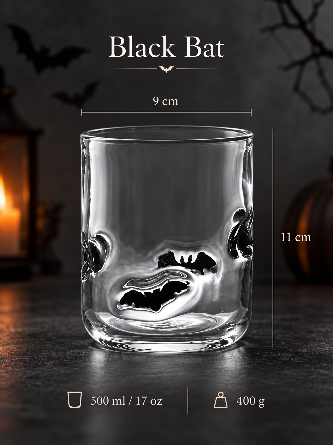 🎃 Festive 3D Appliqué Glass Tumbler – Halloween & Christmas Holiday Drinkware