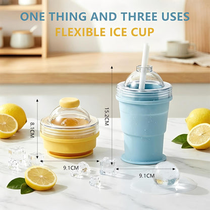 🧊 3-in-1 Foldable Ice Ball Maker & Travel Cup