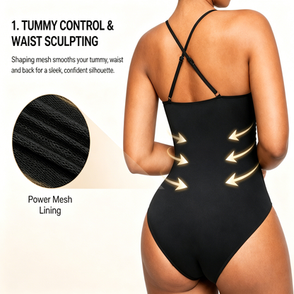🔥2026 summer trend | Women's U-Ring Cut Out Slimming Swimwear One Piece Tummy Tucking Bathing Suit