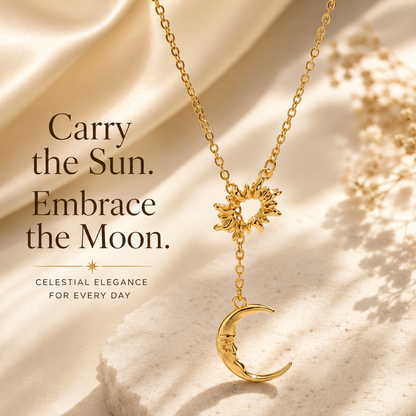 🌞 Sun & Moon Celestial Necklace – Carry Your Light, Embrace Your Dreams 🌙