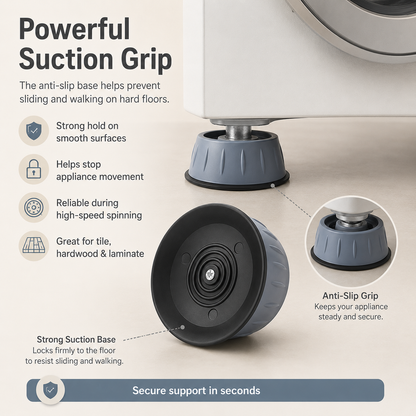 Noise Cancelling & Non-Slip Anti Vibration Rubber Foot Pads Washing Machine Stopper Set of 4