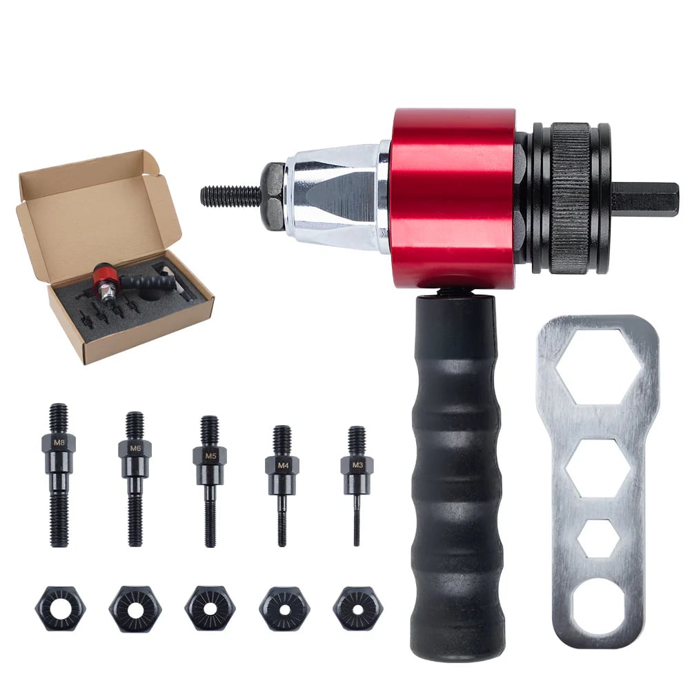 🔩Cordless Electric Rivet Gun Adapter Kit for Power Drill | Fits M3–M8 Rivets