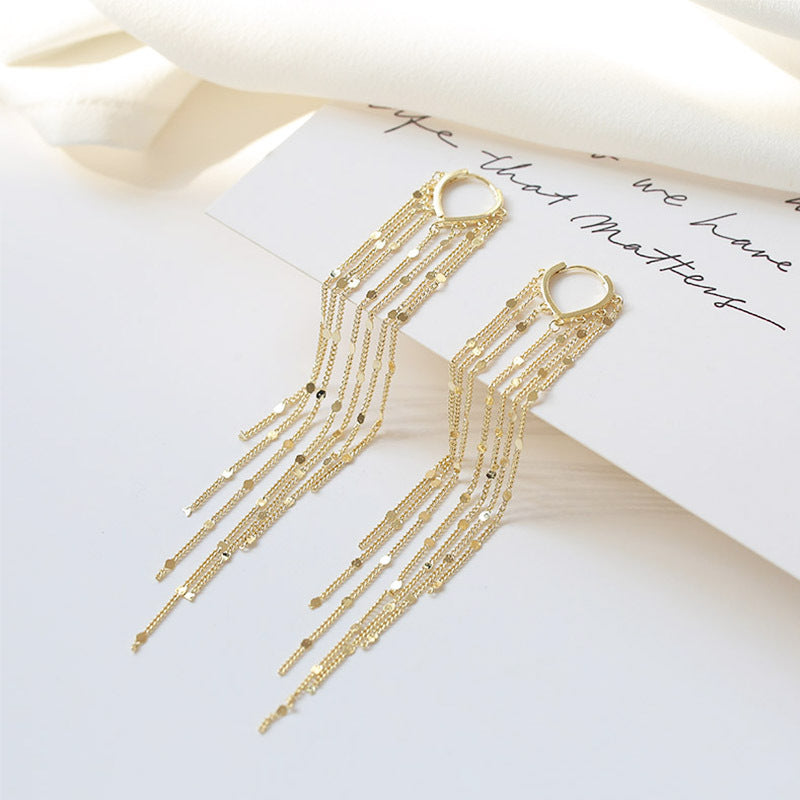 ✨14K Gold Plated Long Tassel Earrings for Women