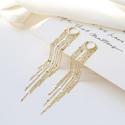✨14K Gold Plated Long Tassel Earrings for Women