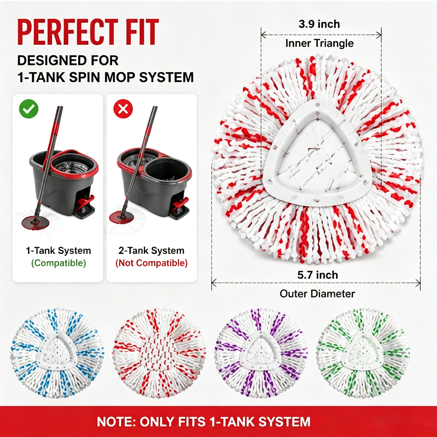 🔥 Hot Sale | 3 Pack Spin Mop Heads Replacements