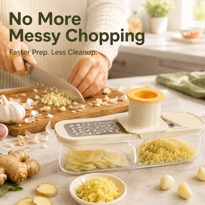 🧄3-in-1 Kitchen Prep Tool – Slice, Grate & Mince in Seconds