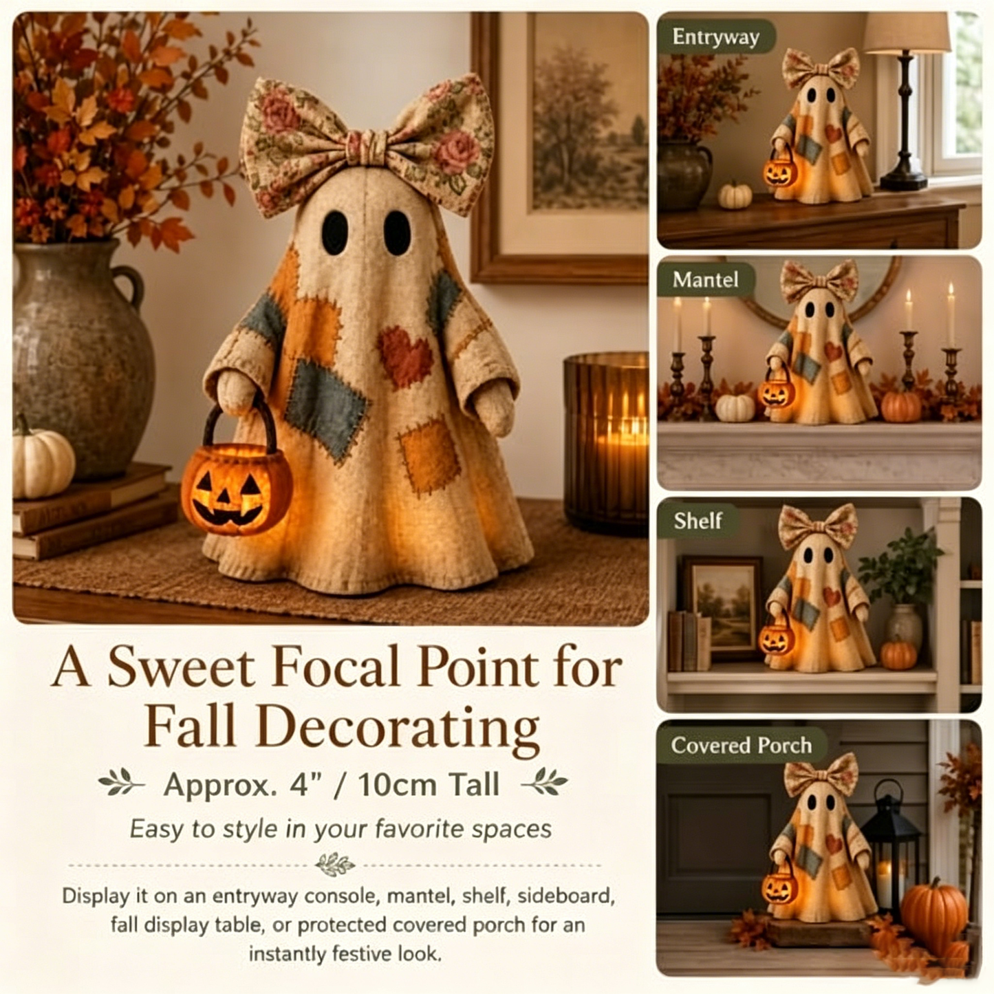 🔥🎁【Halloween Gifts】Lighted Vintage Patchwork Ghost