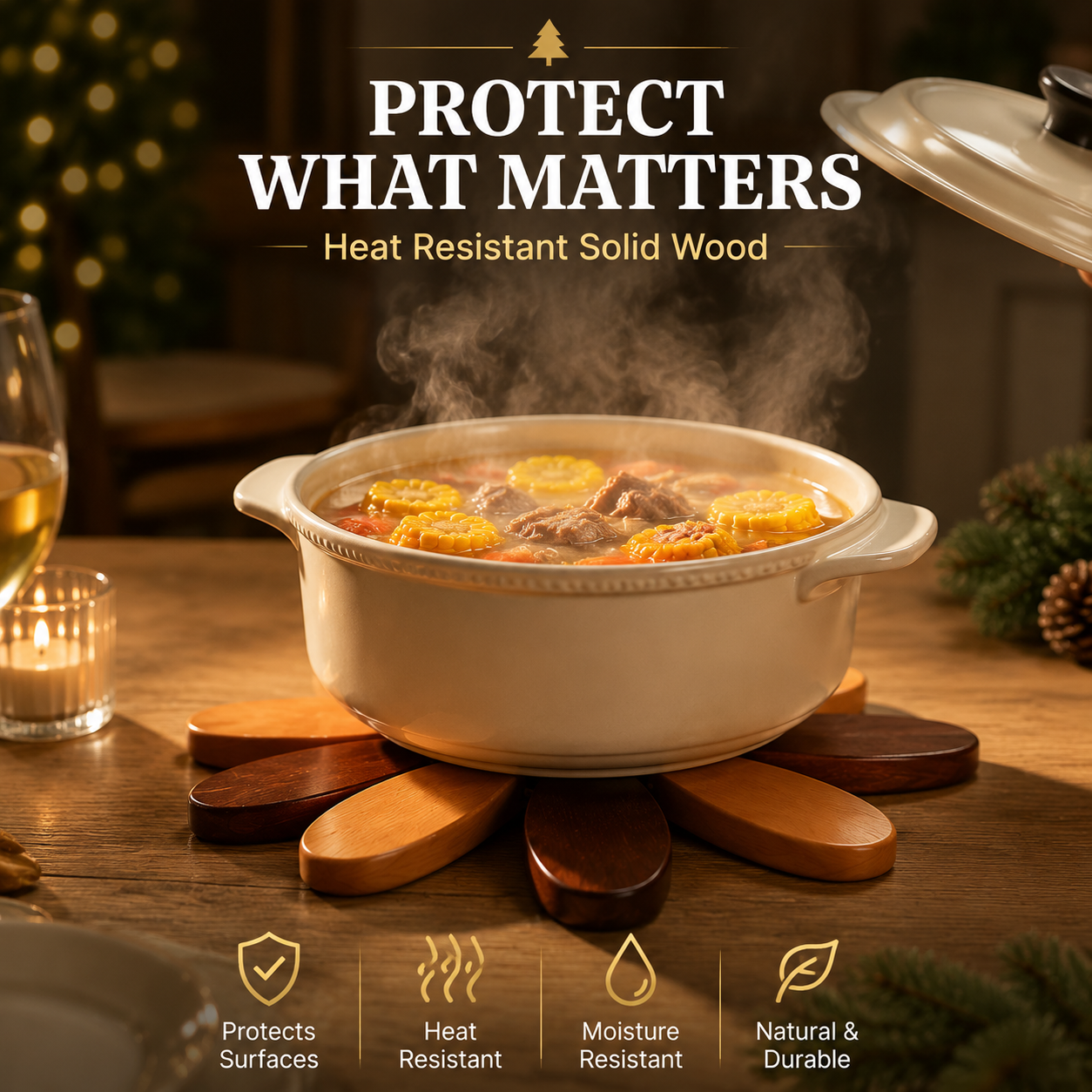 ✨ Magic Foldable Tree Trivet | Decor & Heat Resistant Table Protector